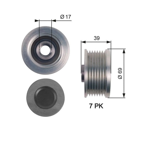 Gates Alternator Overrunning Freewheel Clutch OAP7149