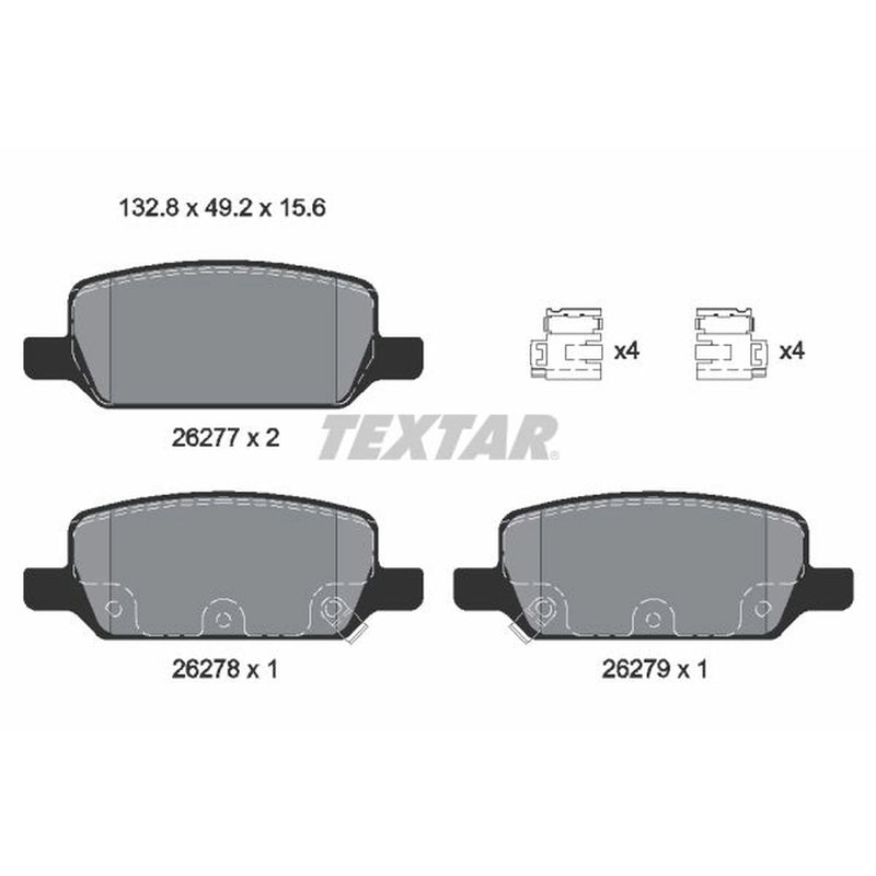 Textar Rear Brake Pad Set 2627701
