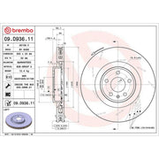 Brembo 2 x Slotted Front Brake Discs 09.D936.11