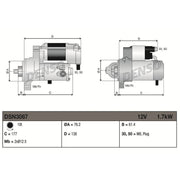 Denso Starter Motor 12V 1.7kW 10 Teeth DSN3067