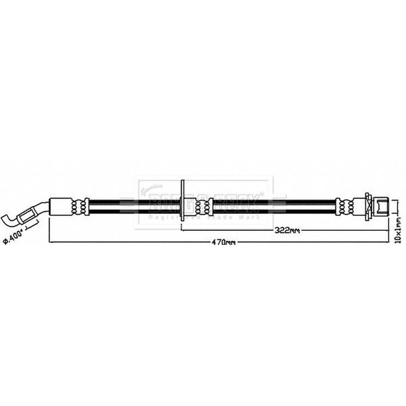 Borg & Beck Brake Hydraulic Hose Line Front Left BBH8044