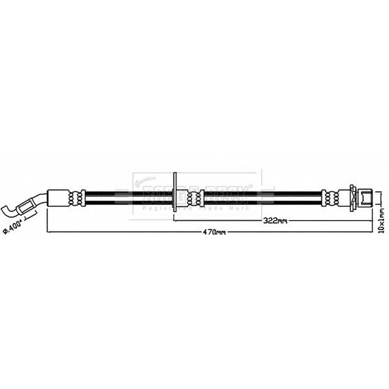Borg & Beck Brake Hydraulic Hose Line Front Left BBH8044