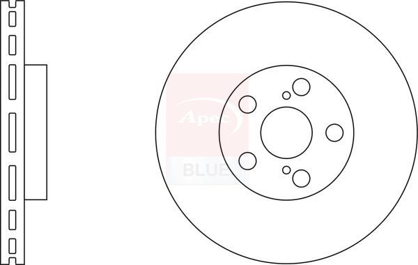 Apec 2 x Brake Disc Set Vented