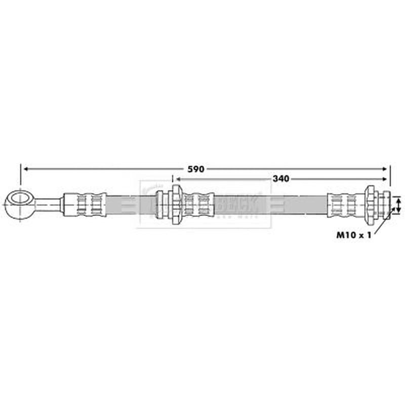 Borg & Beck Brake Hydraulic Hose Line Rear Right BBH6881