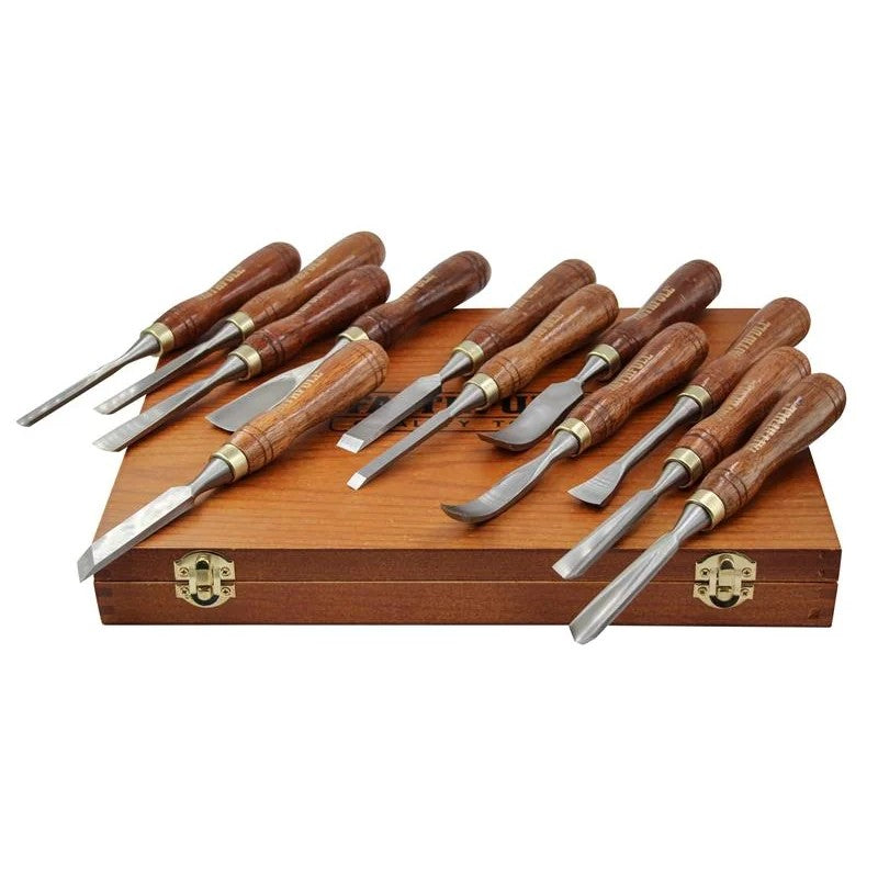 Faithfull Wood Carving Chisels Set in Case, 12 Piece - FAIWCSET12F