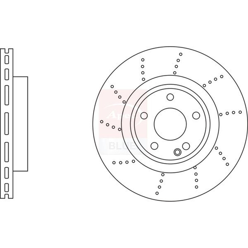Apec 2 x Perforated/Vented Front Brake Discs SDK6936