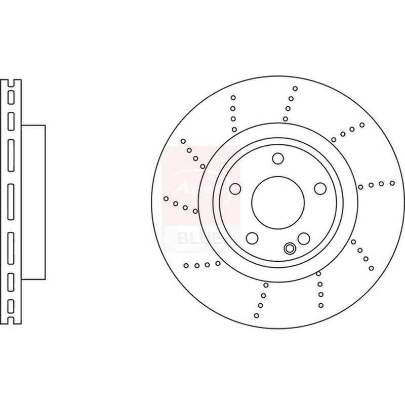 Apec 2 x Perforated/Vented Front Brake Discs SDK6936