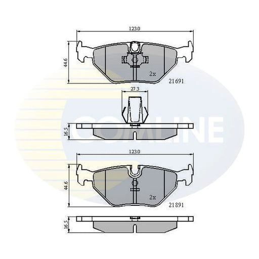 Comline 4 x Rear Brake Pad Set CBP01011