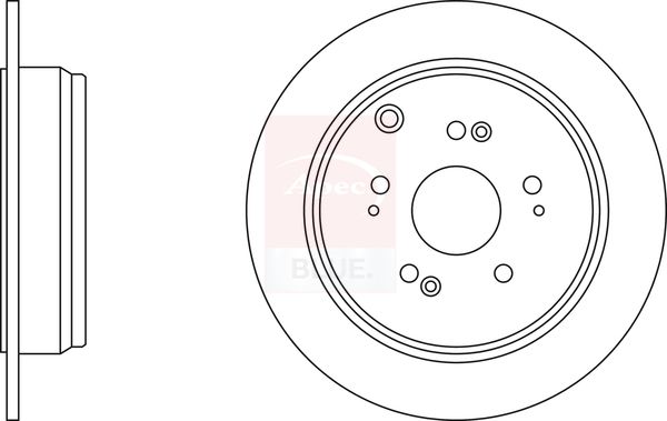 Apec 2 x Brake Disc Set Solid
