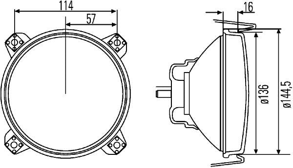 Hella Headlight Headlamp H4 Left
