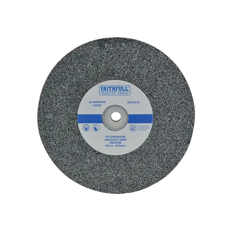 Faithfull General Purpose Grinding Wheel 200 x Medium Alox 20-25mm