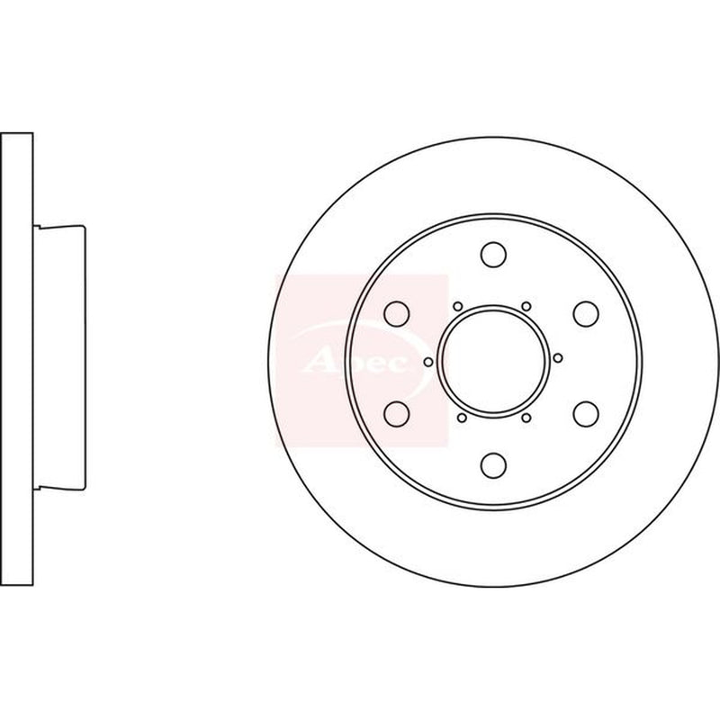 Apec 2 x Solid Front Brake Discs DSK3171