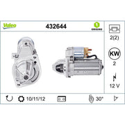 Valeo Starter Motor 12V 2kW Teeth 432644