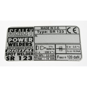 Label (sealey sr123)