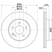 DON 2 x Internally Vented Front Brake Discs PCD12002