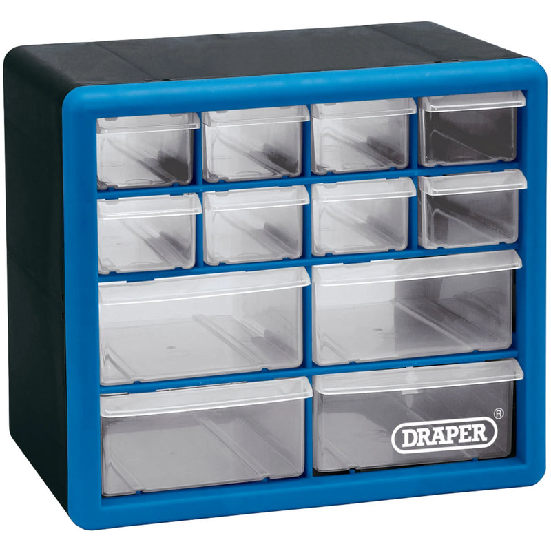 Draper 12 Drawer Organiser - Impact-Resistant Plastic