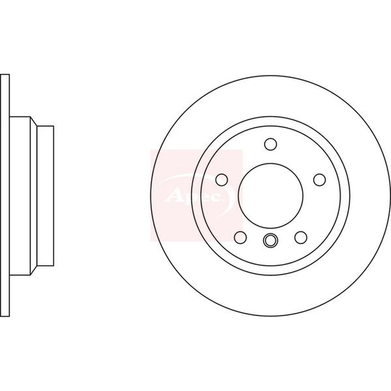 Apec 2 x Solid Rear Brake Discs DSK536