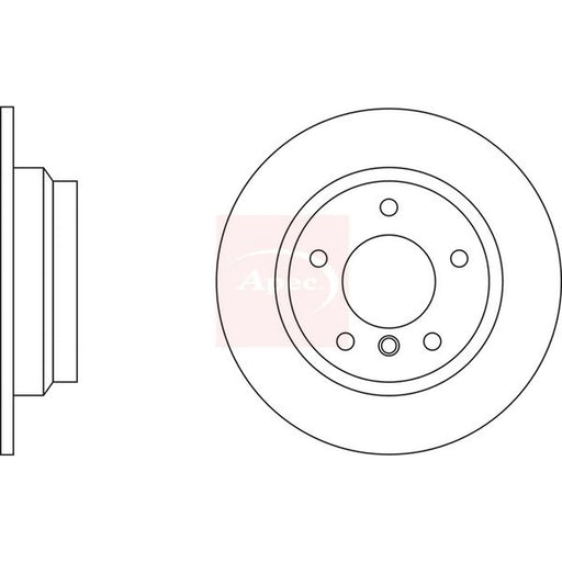 Apec 2 x Solid Rear Brake Discs DSK536