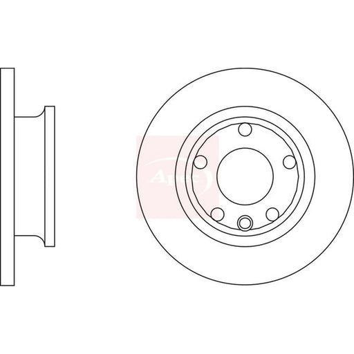 Apec 2 x Solid Front Brake Discs DSK591