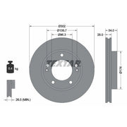 Textar 2 x Front Brake Discs 92147303