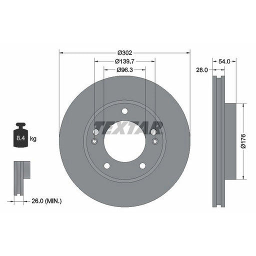 Textar 2 x Front Brake Discs 92147303