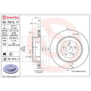 Brembo 2 x Internally Vented Rear Brake Discs 09.7813.11