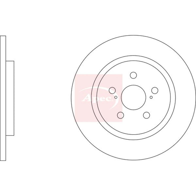 Apec 2 x Solid Rear Brake Discs DSK4164