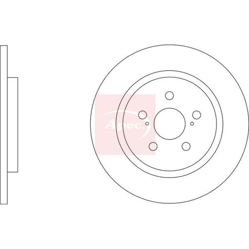 Apec 2 x Solid Rear Brake Discs DSK4142