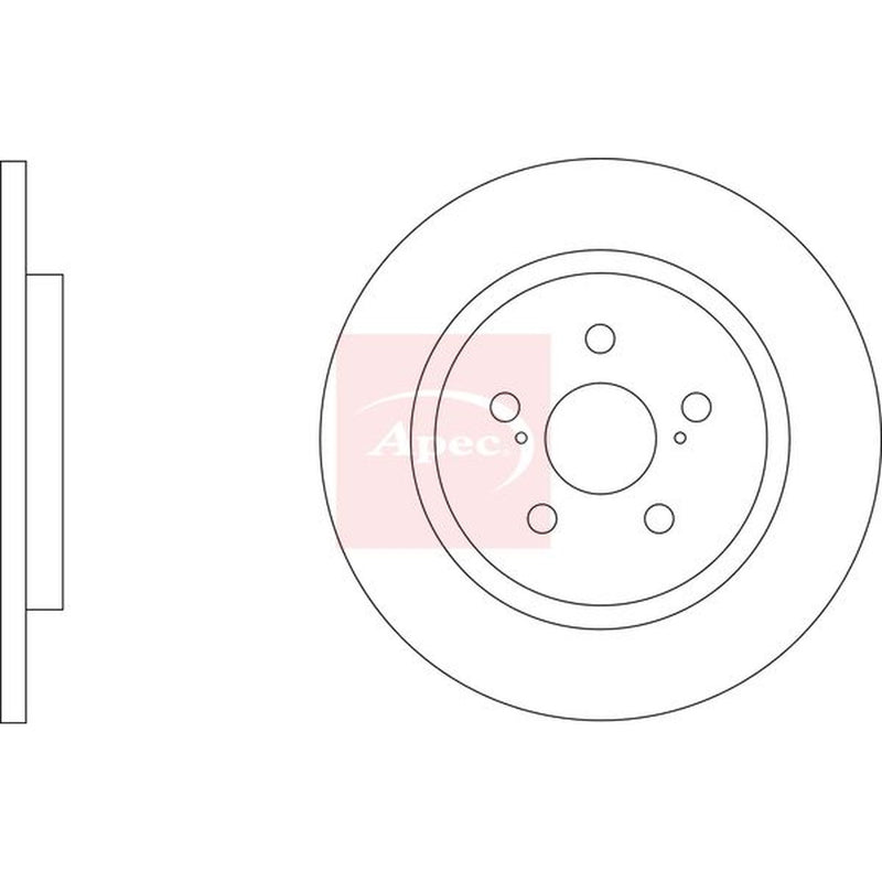Apec 2 x Solid Rear Brake Discs DSK4164