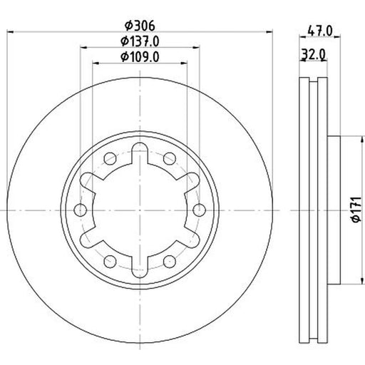 Mintex 2 x Front Brake Discs MDC1509