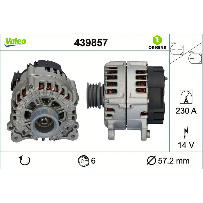 Valeo Car Alternator 12V 439857