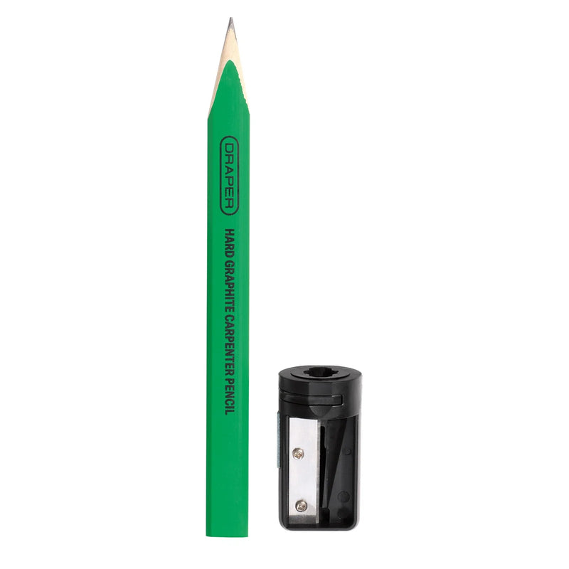 Draper Carpenter's Pencils with Sharpener - Pack of 10