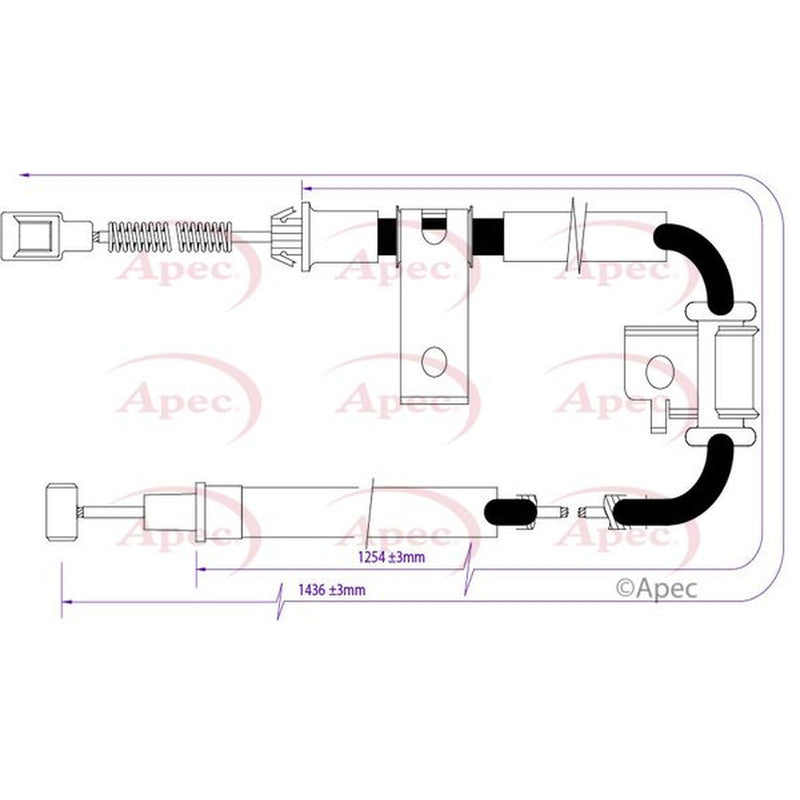 Apec Handbrake Cable Left Rear CAB1447