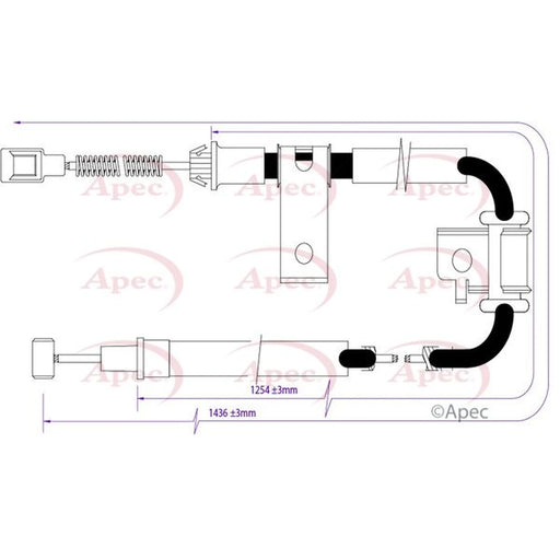 Apec Handbrake Cable Left Rear CAB1447