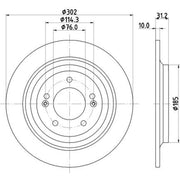 DON 2 x Solid Rear Brake Discs PCD23042