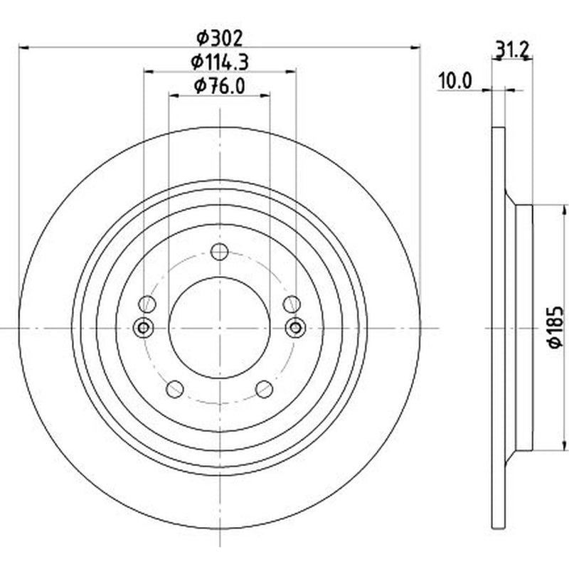 DON 2 x Solid Rear Brake Discs PCD23042