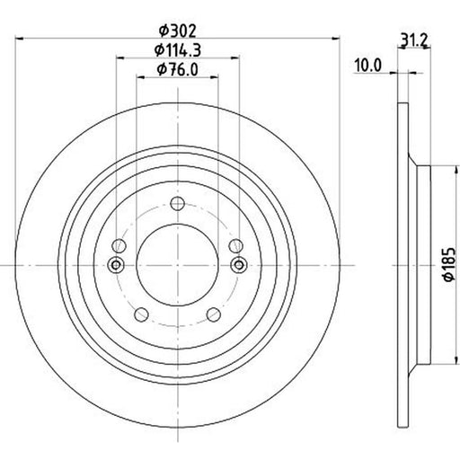 DON 2 x Solid Rear Brake Discs PCD23042