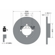 Textar 2 x Solid Front Brake Discs 92100303