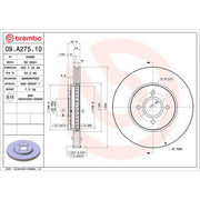 Brembo 2 x Internally Vented Front Brake Discs 09.A275.10