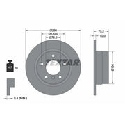 Textar 2 x Solid Rear Brake Discs 92146003