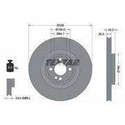 Textar 2 x Internally Vented Front Brake Discs 92275403