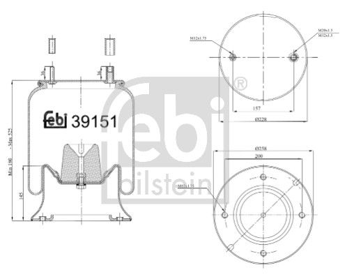 Febi Air Suspension Bellow 258mm