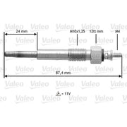 Valeo Diesel Engine Glow Plug 345159