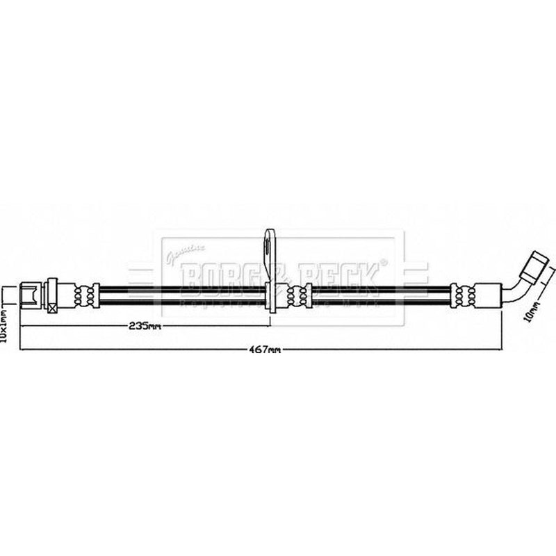 Borg & Beck Brake Hydraulic Hose Line Rear Right BBH8060
