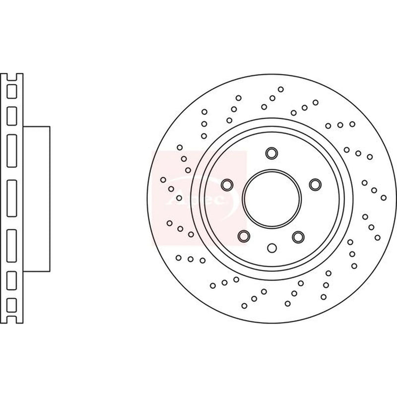 Apec 2 x Perforated/Vented Front Brake Discs DSK3217