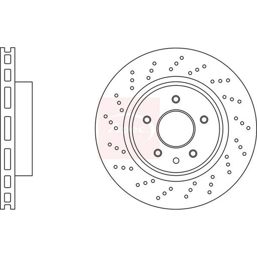 Apec 2 x Perforated/Vented Front Brake Discs DSK3217