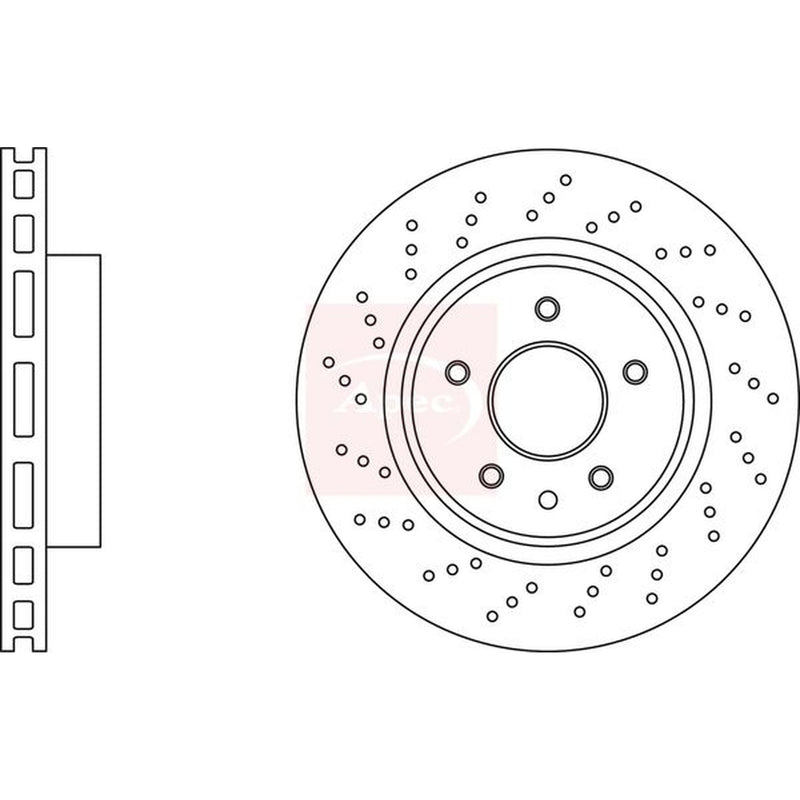 Apec 2 x Perforated/Vented Front Brake Discs DSK3217