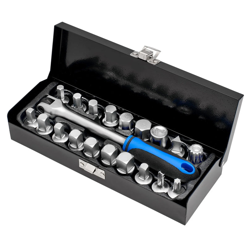 Draper Oil Drain Sump Plug Key Set 3/8" Sq. Dr. 20 Piece