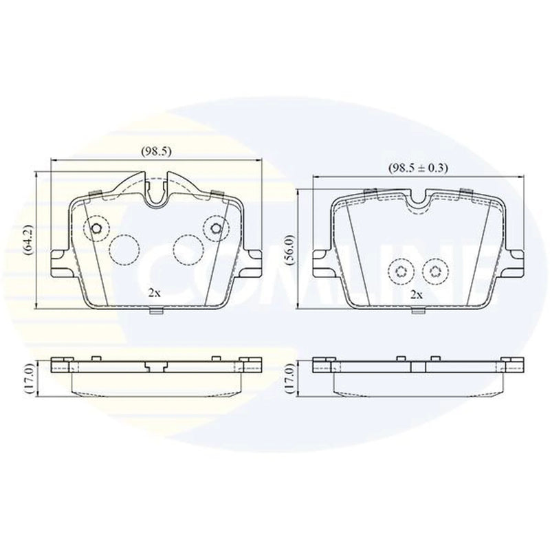 Comline 4 x Rear Brake Pad Set CBP02865