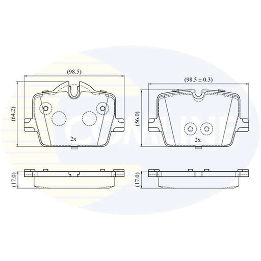 Comline 4 x Rear Brake Pad Set CBP02865